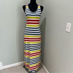 RACHEL Rachel Roy Striped Racerback Maxi Women’s Cotton Dress Sz M Bodycon Beach